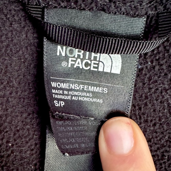 The North Face Fleece Jacket Black Full Zip Hiking Pink Embroidered Logo Small - Picture 5 of 5